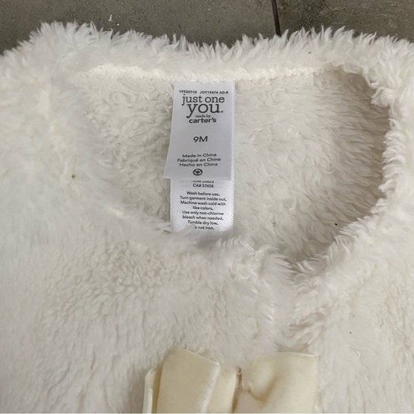NWOT carters just one you white winter dress tulle with faux fur vest 9months - Picture 4 of 7